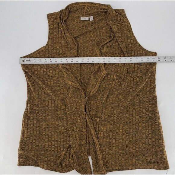 LOGO Lori Goldstein Marled Yellow Waterfall Ribbed Knit Sleeveless Vest Sz 2x - Picture 10 of 10